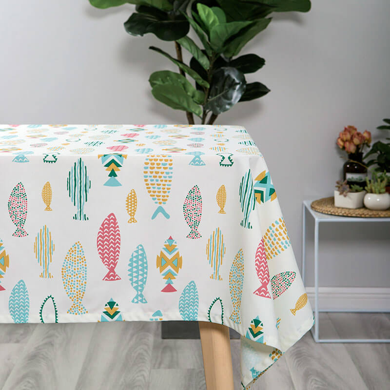 Hot Sale Polyester Cotton Print Tablecloth for Kitchen Party Decoration