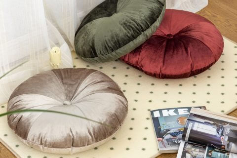 High Quality Soft Polyester Durable Velvet Round Chair Pad