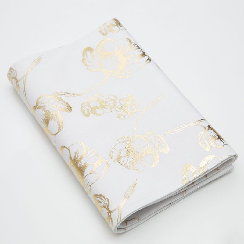 Grace Luxury Polyester Foil Print Table Runner for Dinning Room