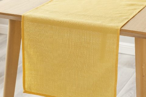Factory Outlet Yellow Solid Polyester Customized China Supplier Table Runner for Kitchen Party