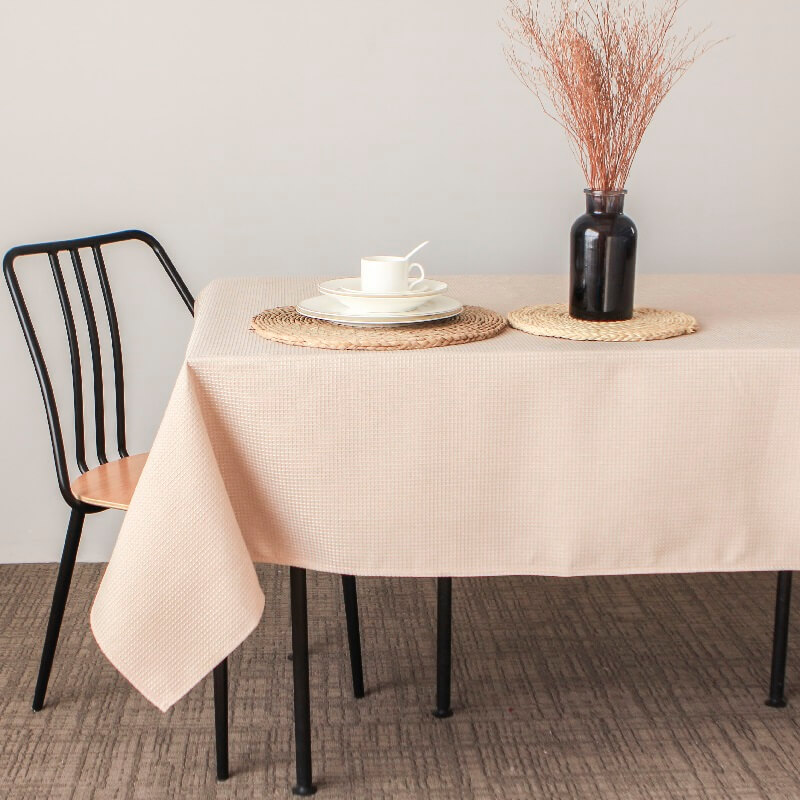 Hot Sale Polyester Waffle Solid Elegant Tablecloth for Kitchen & Wedding