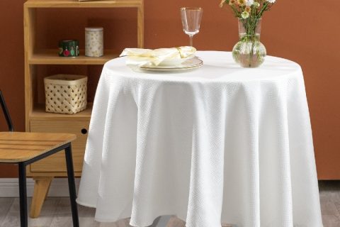 Jacquard 100% Polyester Modern Style Customized Size Wedding Hotel Tablecloth