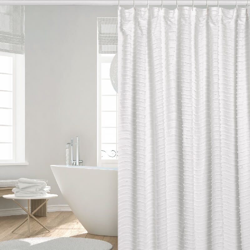 Factory Outlet High Quality Solid Polyester Classic Elegant Style Shower Curtain
