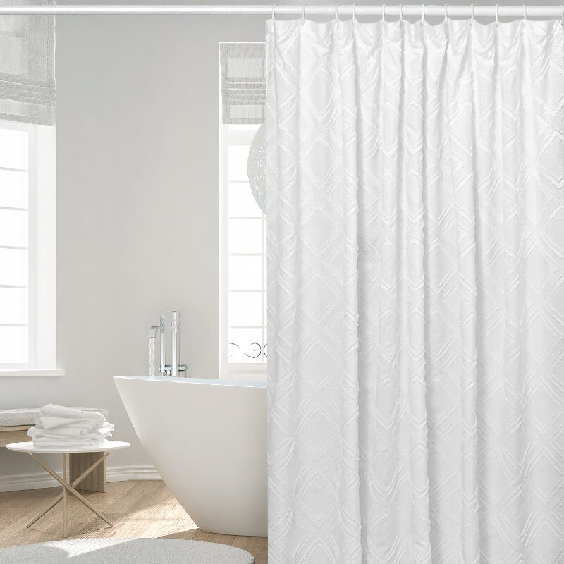 Hot Sale Polyester Solid Grace Simple Style Bathroom Shower Curtain